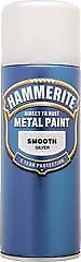 6x Hm Metal Paint Smooth Silver Aero 400ml 5084785 Hammerite New MULTIBUY SAVER