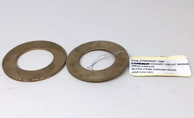 Alcoa GS84306160340 Thrust Washer Bronze 1-3/4 ID X 3 OD X 1/8 Width (Pack of 2)