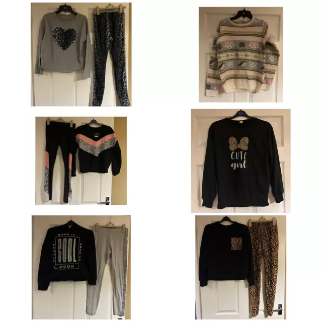Bundle Of Girls Age 11-12 Years Winter Clothes - Outfits Jumpers Long Sleeve Top