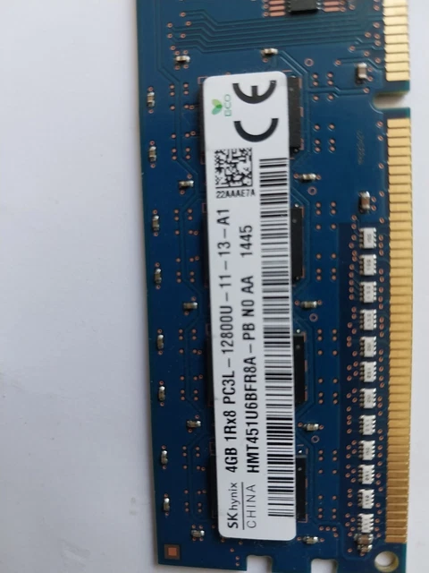 4 GB DDR3-RAM non-ECC 1Rx8 PC3L-12800U 'Hynix HMT451U6BFR8A-PB N0 AA ...