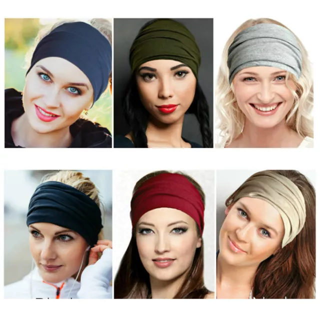 Femmes Yoga Sports Large Bandeau Stretch Boho Hair Band Turban Headwrap R