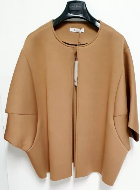 Cappotto giacca Coat KITANA Curvy donna ragazza Cammello Beige Taglia 48 Corto