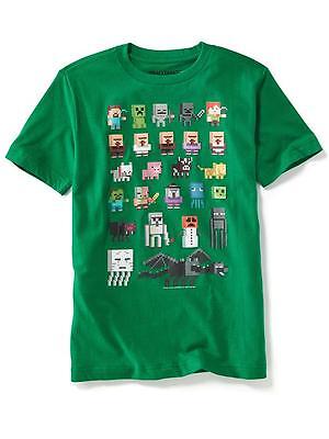 NUOVO CON ETICHETTE Old Navy Ragazzi Minecraft Personaggi Creeper Tees T-Shirt Camicia 8 10 12 14 16