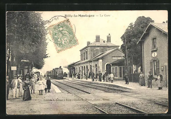 CPA Rilly-la-Montagne, La Gare, La Gare 1907