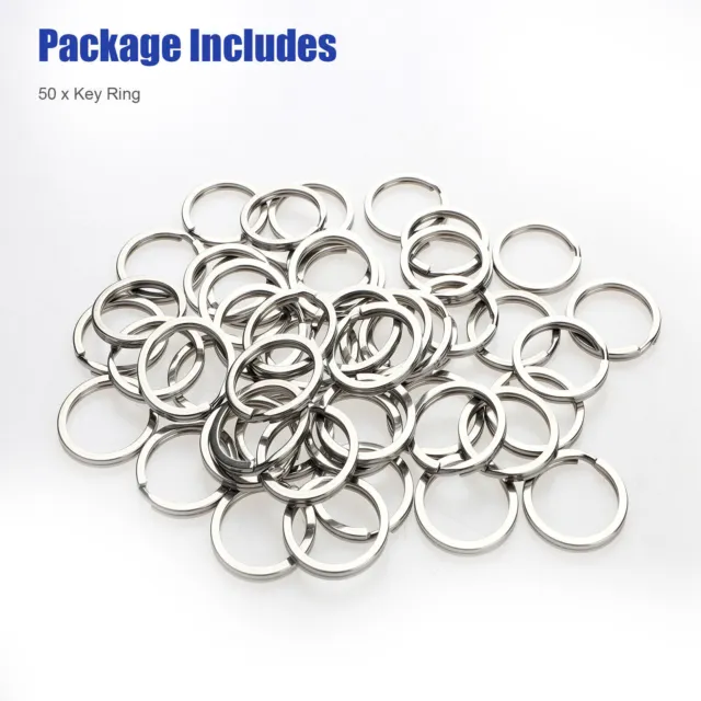 20/25/30mm Rustproof Split Ring Keychain Stainless Steel 50pcs Round Key Ring