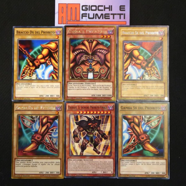 LOTTO EXODIA IL PROIBITO in italiano YUGIOH rarità MISTE yu-gi-oh! DA COLLEZIONE