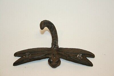 Dragonfly Hook for Home or Garden Black Cast Iron  5" x 4" with Mounting Screws
