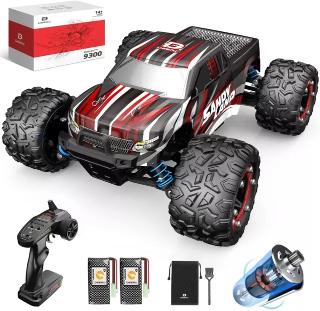 DEERC 9300 4WD 1:18 Ferngesteuertes Auto 40km/h 2 Akku 2.4GHz RC Auto für Kinder