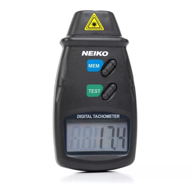 Neiko 20713A Digital Tachometer, Non Contact Laser Photo | 2.5 - 99,999 RPM