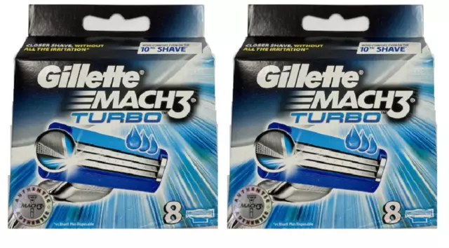 Gillette Mach3 Turbo Men's Razor Blade Refills - 16 Cartridges