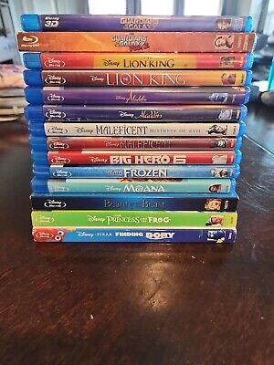 14 Disney Pixar Blu-ray Movie Lot - Animated Family Kids Marvel Disney DVD