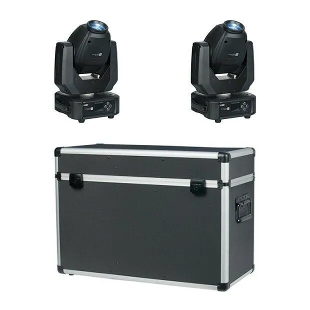 2 x  Showtec LED Movinghead Phantom 65 Spot inklusive Flightcase Top Angebot