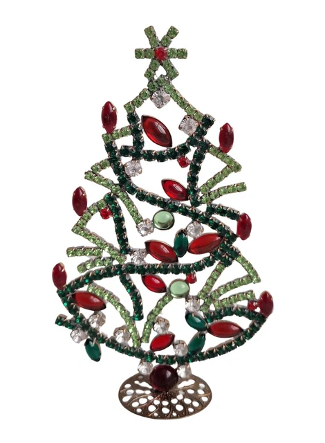 Colorful Glittering Christmas Tree of Rhinestone Stones - Gablonz (# 17193)