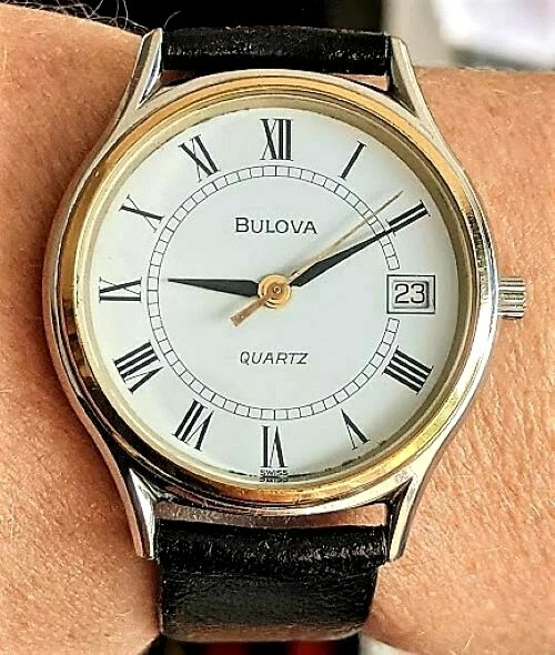 GENTS SWISS 1979 SS GP Bulova Quartz 9562.10 Date Watch for Sale