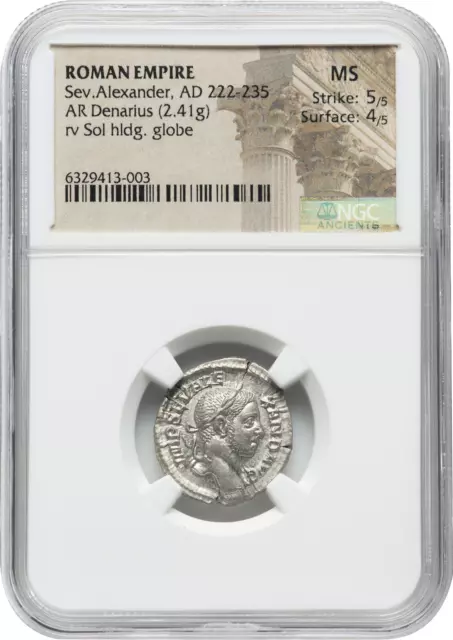 Severus Alexander - Roman Empire - AR Denarius - NGC MS 5/5 - Ancient Coin