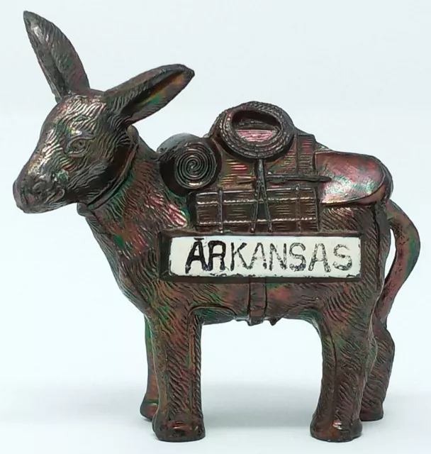 Pack Mule Copper or Brass Miniature 2.25" t Figurine donkey burro Marked Japan