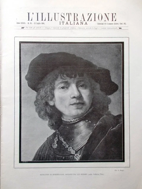 L ILLUSTRAZIONE ITALIANA 22 Luglio 1906 Centenario Rembrandt Guglielmo 
