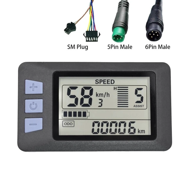 LCD Bedieningspaneel Pantalla LCD 5 Pines 24V 36V 48V 60V E Scooter M5 LCD Panel Meter Pantalla Impermeable Para 31,8 22,2mm Bicicletas Eléctricas Scooters Elektrisch LCD Bedieningspaneel