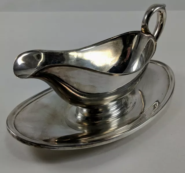 Gorham Silver Original Colonial Gravy Boat with Underplate - Silver Plated