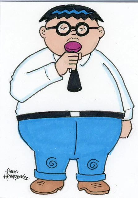 Fred Hembeck Sketch Card: Herbie Popnecker, 1960's ACG Comics character
