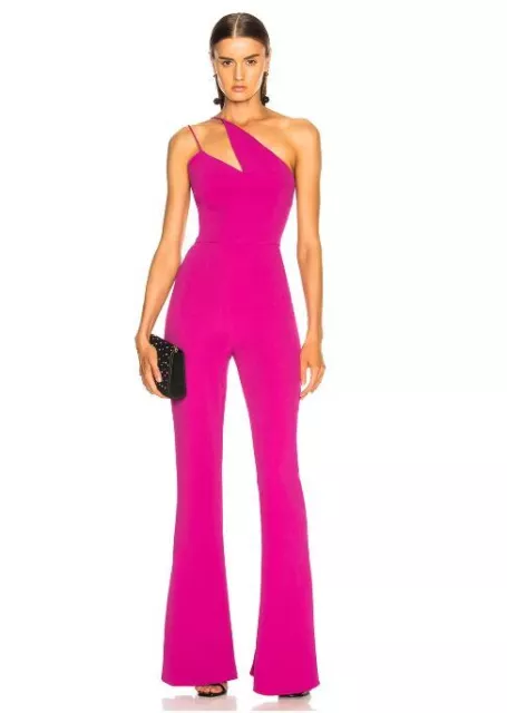 Cushnie et Ochs Pink Nikkita Jumpsuit One Shoulder Flared Leg SZ 2 NWT $1,695