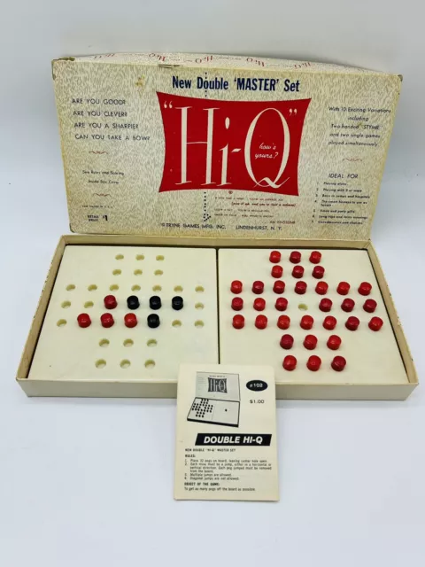 Vintage 1960 Tryne Games HI-Q Double 'Master' Set Complete with/Instructions