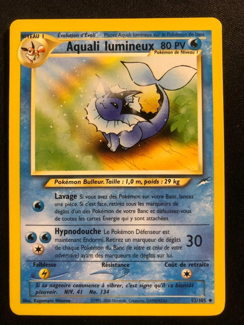 Carte Pokémon Aquali Lumineux 52/105 Unco Neo Destiny Wizards