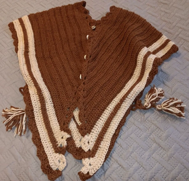 Brown/Cream Crocheted HUG ME TIGHT SONTAG  1800's to early 1900's Misses Size