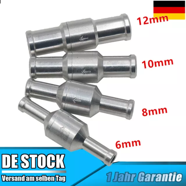 Aluminium Ventil Rückschlagventil Benzinhahn Gasöl Diesel 6mm 8mm 10mm 12mm NeuO