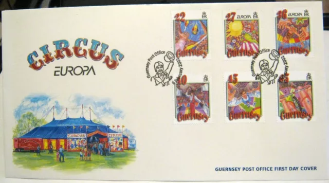 Guernsey FDC 2002 Europa Circus unaddressed