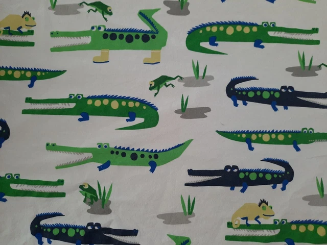 Pottery Barn Kids Alligator Frog Lizard Theme Crib Sheet Very Nice Condition