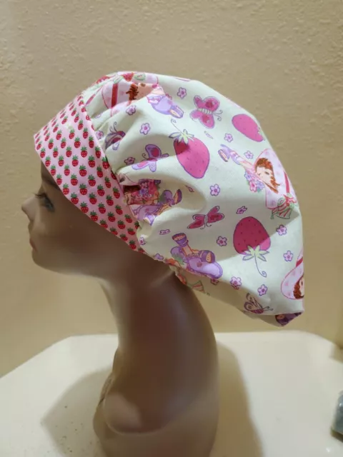 Strawberry Shortcake Women's Bouffant Surgical Scrub Hat/Cap Handmade 2