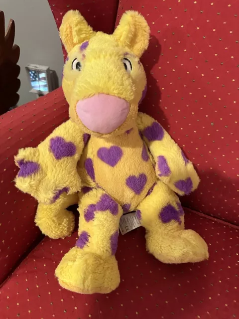 Disney Store Its A Small World 18” Plush Jaguar Yellow With Purple Hearts