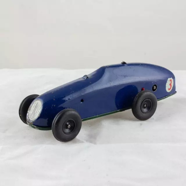 Triang Minic Clockwork 13M Racing Car, Blue, Post War Good Condition