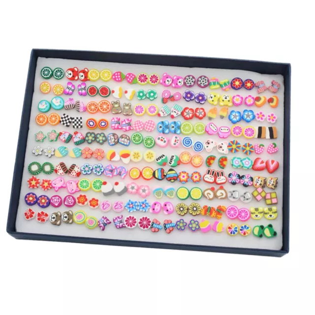 100 Pairs Cute Fruit Earring Assorted Stud Earrings Set for Girls Women Bulk