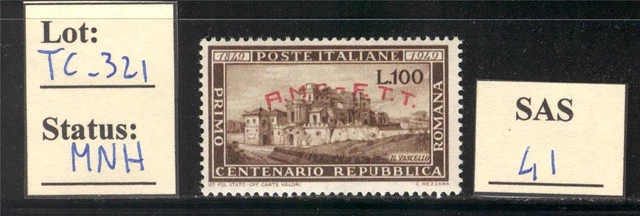 TC_321. TRIESTE. 1949 100 L. "REPUBBLICA ROMANA" stamp. MNH