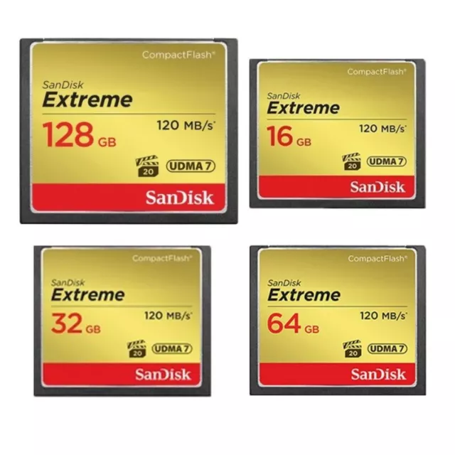 New SanDisk Extreme 32GB 64GB 128GB Compact Flash CF Memory Card UDMA 7 120 MB/s