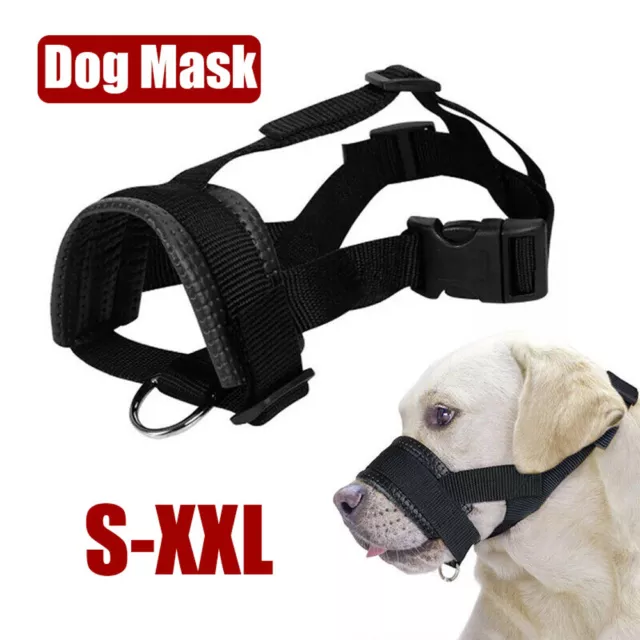 New Nylon Adjustable Dog Mask Bark Bite Soft Mouth Muzzle Grooming Anti-Chewing