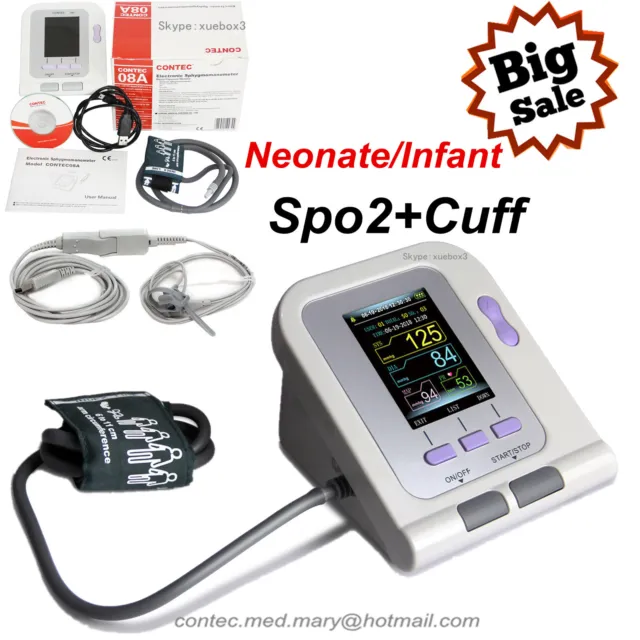 Neonate/Infant Blood Pressure Monitor +software SPO2 NIBP 6-11cm cuff CONTEC08A