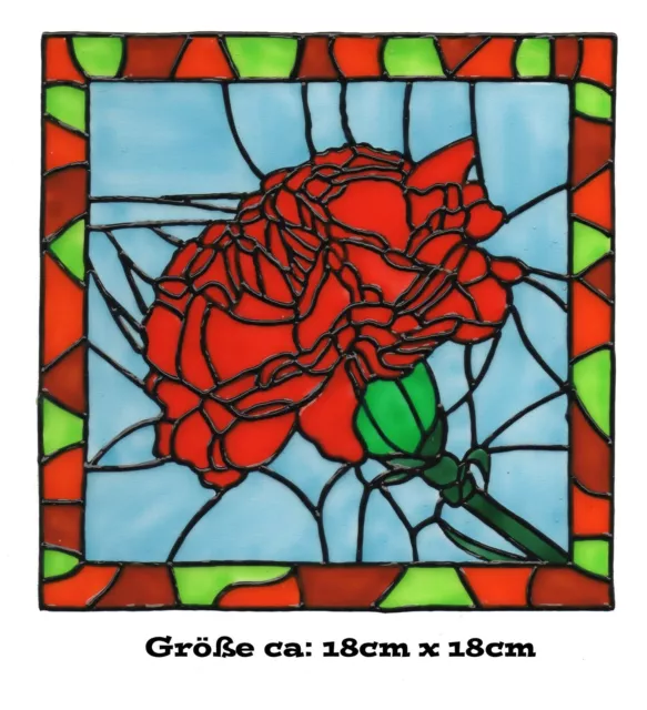 Window Color Bild Fensterbild Aufkleber  " Rose in Fliese  " 297