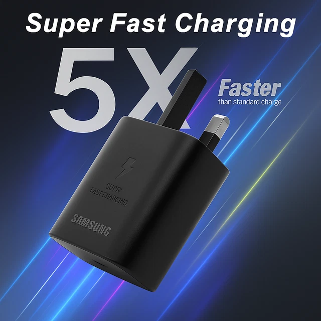 25W SUPER FAST Charger PLUG USB C Plug for Samsung UK BRAND NEW £8.99 ...