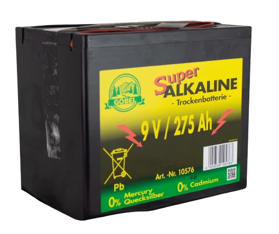 Weidezaunbatterie 9V 275 AH - Super Alkaline Trockenbatterie Quecksilberfrei,...
