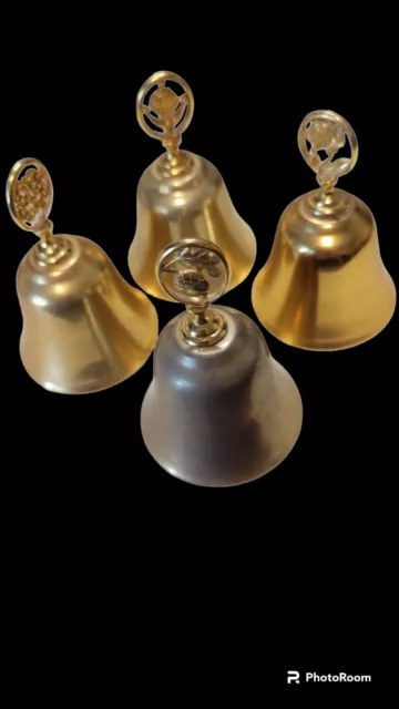 Vintage Avon Set of 4 Golden Bells Doorknocker, Acorn, Rose, Avon Calling