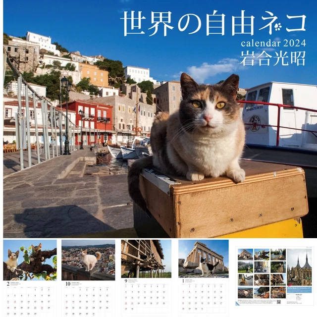 2024 CALENDAR STRAY Cats in the World Iwago Japanese Wall Hanging