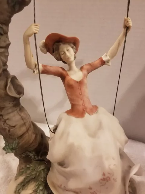 Giuseppe Armani ''Young Lady on Swing'' Red Hat Figurine  14” H Tree Wow Piece 2