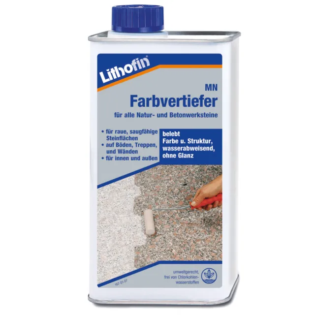 Lithofin MN Farbvertiefer  raue saugfähige Natursteine Betonwerkstein 1 Liter