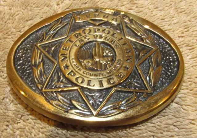 Vintage Las Vegas Metropolitan Police Protection Association Belt Buckle LVMPD