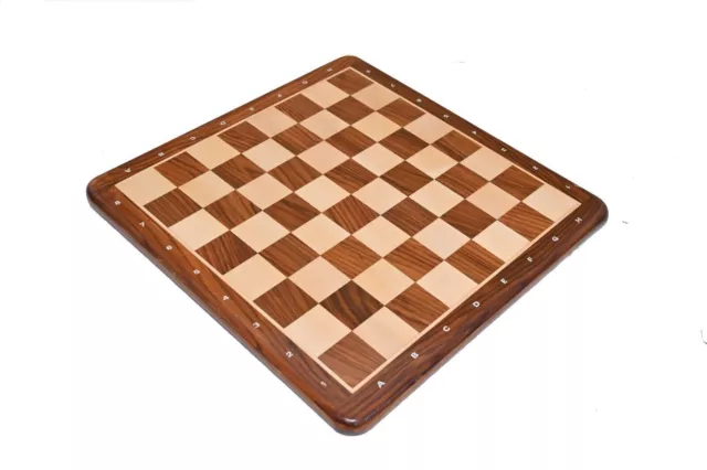 21" Hand carved Wooden weighted Chessboard With Notation ABC sheesham/maple wood 3