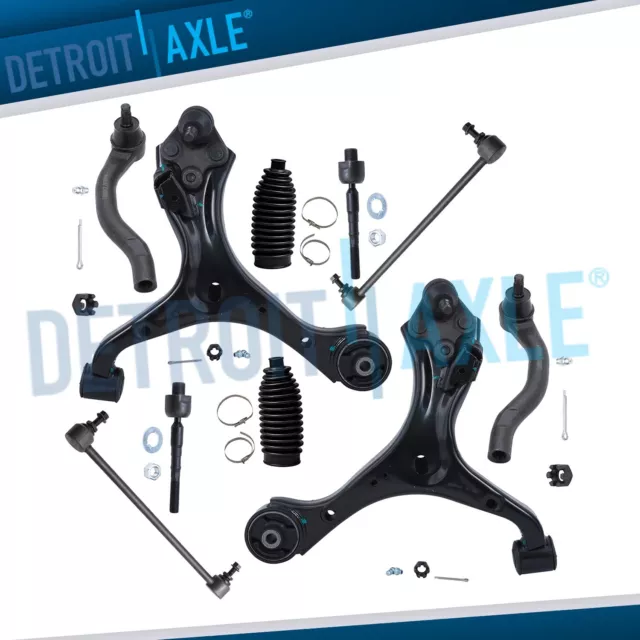 Front Lower Control Arms w/ Ball Joints Tierods Sway Bar for 2013-15 Honda Civic
