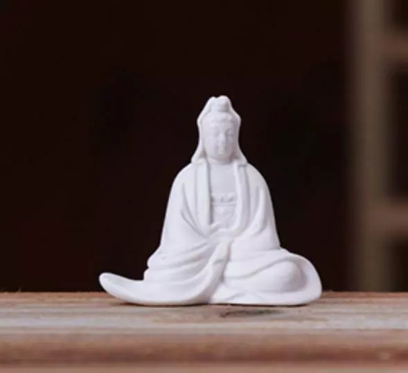 1.9" Chinese White Porcelain Ceramics Buddhism Guanyin Figurine Statue Statues